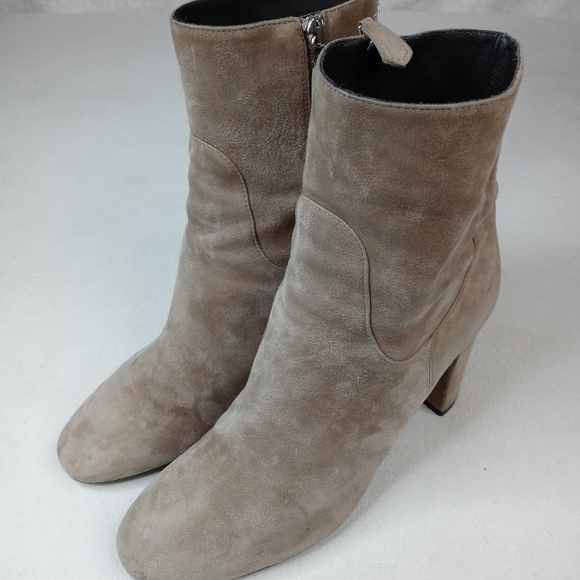 LK Bennett Shoes - LK Bennett Gray Suede Leather sode zip Simi Block